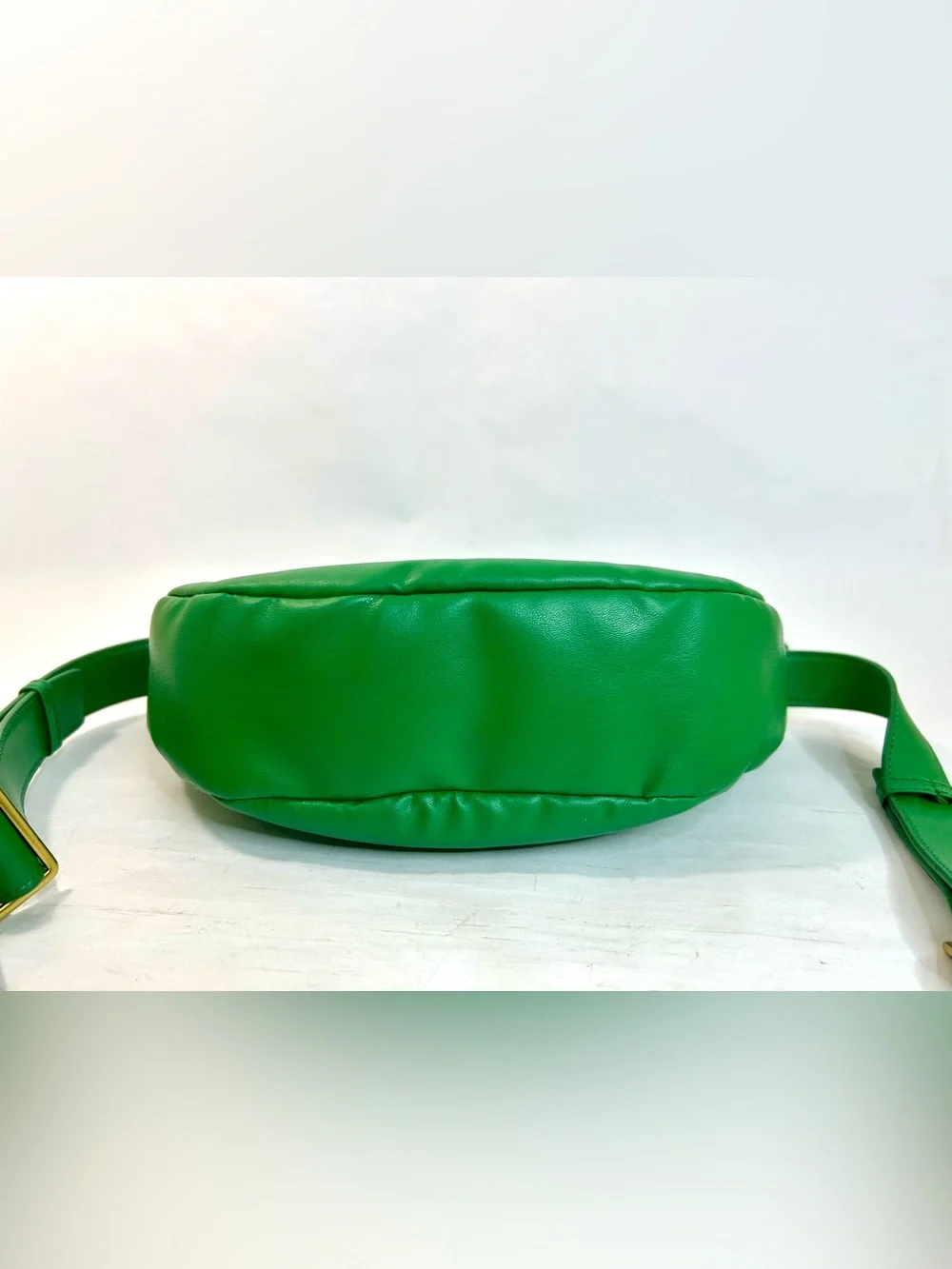 Free People Green Coney Vegan Crossbody, Soft Padded Crescent-Shaped Bag